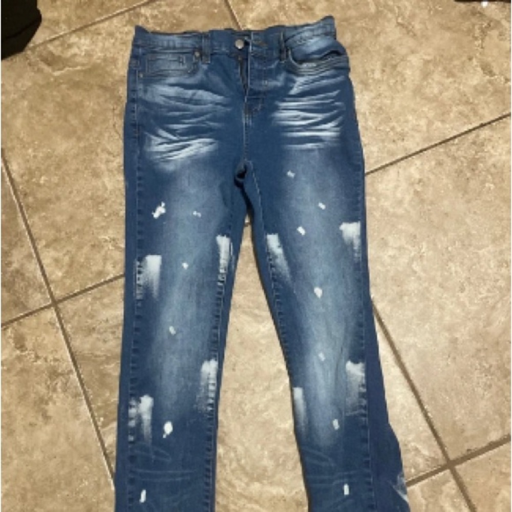 Distressed Blue Women's Denim Jogger Pants